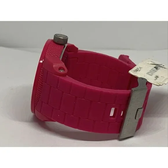 Diesel DZ1439 Unisex Pink Silicone Analog Dial Quartz Genuine Wrist Watch WFH12